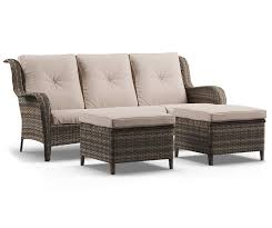 Wilson Fisher Oakmont All Weather Wicker Cushioned Sofa Ottomans 3 Piece Set At Big L Big Lots Patio Furniture Patio Furniture Collection Cushions On Sofa