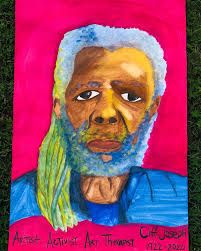 Portrait painting. Art Therapist pioneer Cliff Joseph
