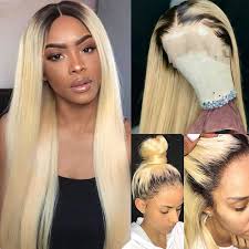 The technique sounds pretty similar to highlights, but there's actually a key difference between the two. Amazon Com Ombre Human Hair Wigs Bleach Blonde Lace Front With Dart Root 18nches Long Straight With Baby Hair For Women Deep Part 13x4 Lace Front 150 Density Remy Hair 1b 613 Could