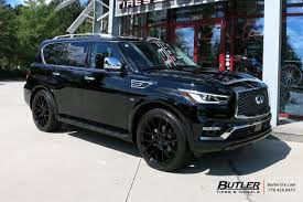Infiniti Qx80 With 24in Black Rhino Kunene Wheels Black Wheels Suv Infiniti Road Trip Car