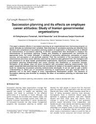 Maybe you would like to learn more about one of these? Pdf Succession Planning And Its Effects On Employee Career Attitudes Study Of Iranian Governmental Organizations