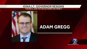 Iowa Lt. Gov. Adam Gregg is stepping down to focus