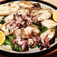 Kalamari Sta Karvouna Grilled Calamari Squid Greek Recipes Calamari Recipes Grilled Calamari