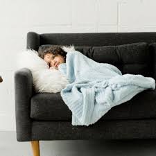 Reversible faux fur blanket ultra soft cozy warm fleece bed blanket ming feel. Light Blue Bamboni Toddler Blanket Saranoni
