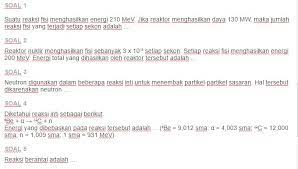 Untuk lebih jelasnya saya tuliskan pembagian tipe reaktor nuklir berdasarkan… Contoh Soal Reaksi Inti Dan Energi Nuklir Ezy Blog