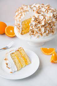 Orange Chiffon Cake With Orange Filling And Meringue Desserts Orange Chiffon Cake Cake Desserts