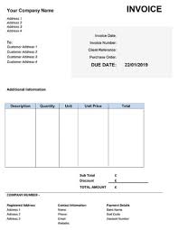 Free Invoice Template Uk Excel Pdf Google Doc Word Templates
