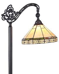 The stained glass lamp shade is a graphically beautiful combo of deep sea blues/greens when it's off, and muted blues/greens when it's on—with twinkling splashes of aqua and. Arts Crafts Belle Reading Floor Lamp Maclin Studio