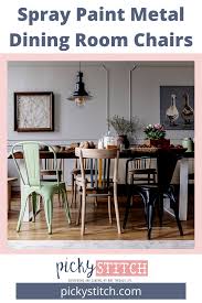 Spray Paint Metal Chairs How To Diy Dining Room Wrought Iron Picky Stitch Metal Dining Room Chairs Painted Metal Chairs Living Room Diy