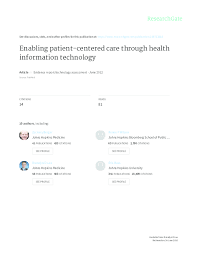 Pdf Enabling Patient Centered Care Through Health