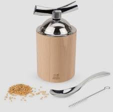 Moulin A Graines De Lin Manuel En Bois Et Inox Couleur Naturel Graine De Lin Graine Le Moulin