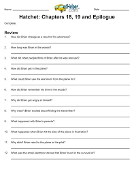 Hatchet Chapters 18 19 And Epilogue Quiz Pdf