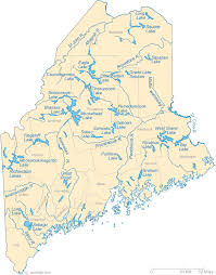 Map Of Maine Lakes Streams And Rivers