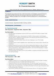 Plus free job search tool. Financial Associate Resume Samples Qwikresume
