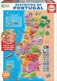 Portugália elhelyezkedése európa térképén portugália nagyobb városai Puzzle Portugalia Terkepe Nevezetessegekkel Educa 150 Darabo