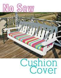 How To Make A No Sew Chair Cushion Cover Diy Outdoor Cushions Sewing Cushions Outdoor Cushions