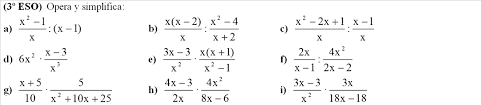 Resultado de imagen de ejercicios suma y resta de  algebraicas con factoreo