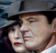 Jack Nicholson and Faye Dunaway in Chinatown (1974)  www.vintagehollywoodnouveau.com #jacknicholson #fayedunaway #chinatown  #vintagehollywoodnouveau