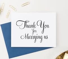 Thank You For Marrying Us Thank You Card For Officiant Wfs02u Modern Pink Paper Wedding Thank You Cards Wedding Cards Note Cards