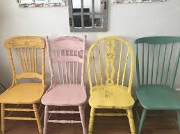Vintage Farmhouse Chairs Solid Wood Painted Mix Match Chairs Etsy Farmhouse Chairs Mix Match Chairs Mix Match Dining Chairs