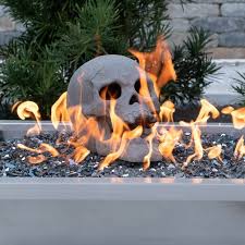 Husband brought these to put in our gas fireplace on the deck. These Skull Fire Logs Are The Creepiest And Coolest Thing Popsugar Home
