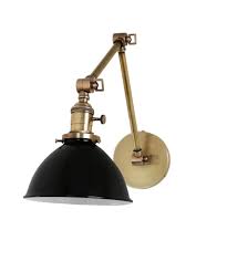 This single arm can be moved to direct the light for optimal reading conditions. Jefferson Double Arm Wall Sconce With Black Enamel Shade Antique Bras High Street Market