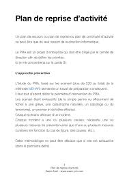 Maybe you would like to learn more about one of these? Plan De Reprise D Activite