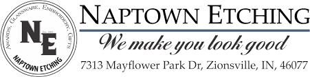 Village custom embroidery & screenprinting. Naptown Etching Laser Etching Awards Glassware Embroidery Gifts Home