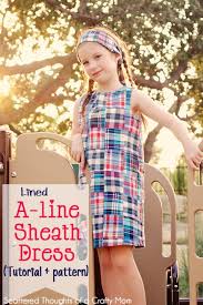 Make A Simple A Line Dress With This Free Girl S Pdf Pattern And Tutorial Sizes 3 4 5 6 And 7 Girls Dress Pattern Free Sewing Kids Clothes Sewing Dresses