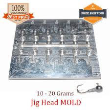 Wide and about 1 in. Fishing Jighead Mold Lead Jig Head Sinker Weights 6 Cavity 10 20 G Ebay Lure Molds Jig Fish