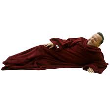 The slanket is a gigantic fleece blanket with sleeves. Ultimate Slanket With Foot Pocket Ruby Wine Slankets