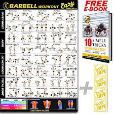 Barbell Weight Lifting Bar Exercise Workout Big Banner Poster Home Gym Chart