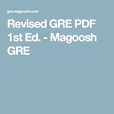 Revised Gre Pdf 1st Ed Magoosh Gre Gre Pdf Revision