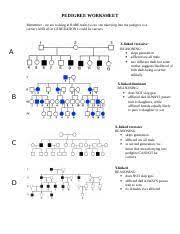 Genetics pedigree worksheet answer key genetics pedigree worksheet answer key and pedigree charts worksheets answer key are some main things we will present to you based on the gallery title. Pedigree Worksheet Answer Key 1 Pedigree Worksheet Remember We Are Looking At Rare Traits So No One Marrying Into The Pedigree Is A Carrier And All In Course Hero