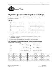 Puzzle game answers and solutions. 1 2 Puzzletime Bi 1 Name Date 1 2 Puzzle Time Why Did The Queen Have The King Measure The Rug Circle The Letter Of Each Correct Answer In The Course Hero