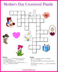 Free Mother S Day Crossword Puzzle Printable Mother S Day Games Crossword Puzzle Mothers Day Crafts For Kids