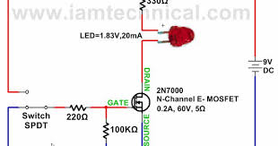N Channel Enhancement Type Mosfet 2n7000 As A Switch Basic Electronic Circuits Switch Channel