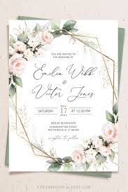 Blush Floral Wedding Invitation Template Blush Wedding Invite Etsy In 2021 Electronic Wedding Invitations Digital Wedding Invitations Blush Wedding Invitations