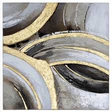 Black and gold wall decor. Square Gold Black Abstract Canvas Wall Art Gold Black Wall Art