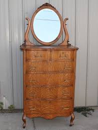 1900 10 Sligh Furniture Quartersawn Oak Highboy Lowboy Dresser W Mirrors Antiques Furniture Beds Antique Tallboy Antique Tallboy Dresser Tallboy Dresser