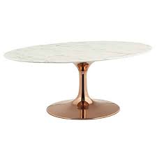Coffee tables for living room, white marble pattern coffee table with drawer modern tea table 2 small side tables sofa side table cocktail table (circle). Odyssey 42 Oval Rose Gold Faux Marble Coffee Table Eurway
