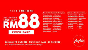 Airasia tawarkan promosi tambang murah, terbang ke langkawi, penang, singapura dengan serendah rm79. Promosi Tambang Harga Tetap Airasia Dari Rm88 Sehala Selama 3 Hari Sahaja Soyacincau Com