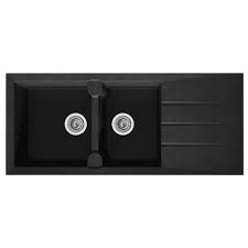 #cuisine #double_bowl_sink #double_sink #evier #evier_en_inox #evier_en_inox_a_encastré #inox #plomberie #plonge #sanitaire #sink_combo #tuyauterie #tuyaux #évier_a_encastré. Stradour Evier Cuisine A Encastrer 2 Bacs 1 Egouttoir Aloa Resine 116 X 50 Cm Noir Achat Vente Evier De Cuisine Evier Aloa 2 Bacs Noir Cdiscount