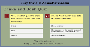 Video game trivia questions & answers Drake And Josh Quiz