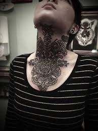 Full Throat Mandala Tattoo Dovme Kadin Dovmeli Kadin Boyun Dovmeleri