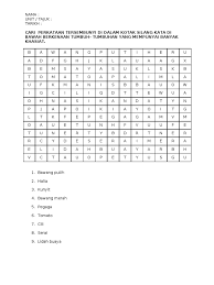 (tahun 3) dan kategori tahap 2 (tahun 4, 5 dan 6) sekolah rendah. Silang Kata Bm Tahun 3