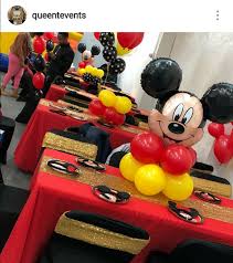 Mickey Mouse Birthday Party Table Setting And Decor Mickey Mouse Birthday Decorations Mickey Mouse First Birthday Mickey Birthday Party