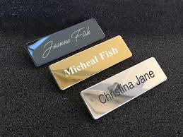 Choose from a variety of colors and styles. Custom Engraving Name Tag Black Silver Gold Metal