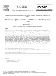 As mandated by the olympic charter, various elements frame the opening ceremony of the olympic games. Pdf The Modern Olympic Games A Globalised Cultural And Sporting Event