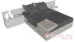 1516 Bed Sketchup Model Free Download Sketchup Model Bed Soft Seating